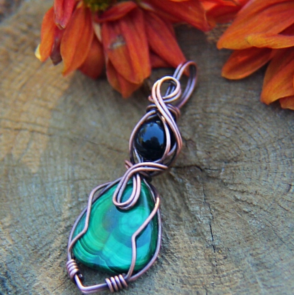 Malachite and Black Onyx Necklace